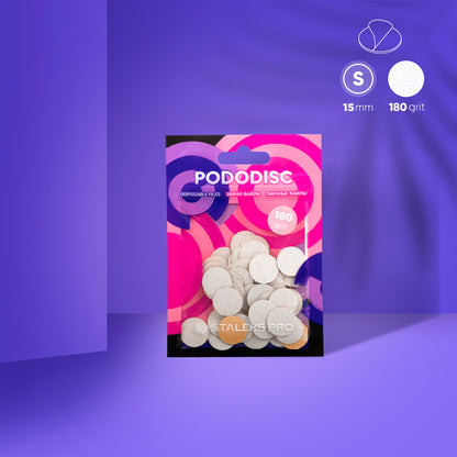 Tampons de recharge blancs pour disque de pédicure Pododisk Staleks Pro S, grain 180 (50 pièces), PDF-15-180w