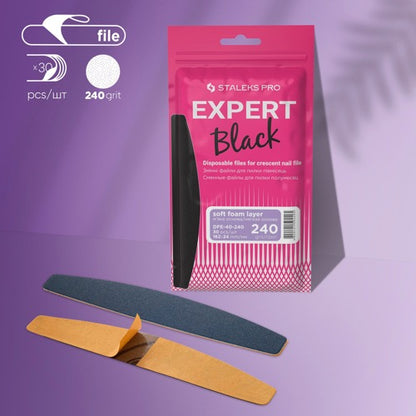 Pilice za nohte za enkratno uporabo (mehka penasta plast) Expert 40, 240 grit (30 kos), Staleks Pro