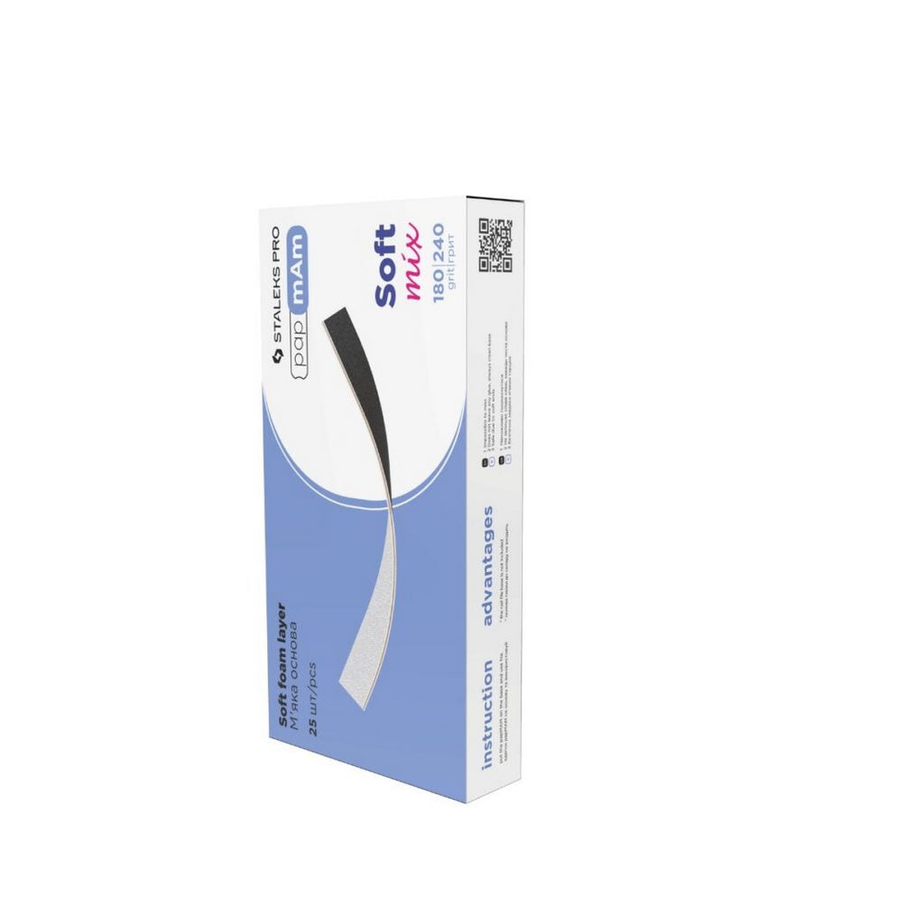 Disposable files papmAm double-sided (soft foam layer) Staleks Pro Expert Mix, 180/240 grit (25 pcs), DFCEMix-20-180/240 - Good Girl Gel