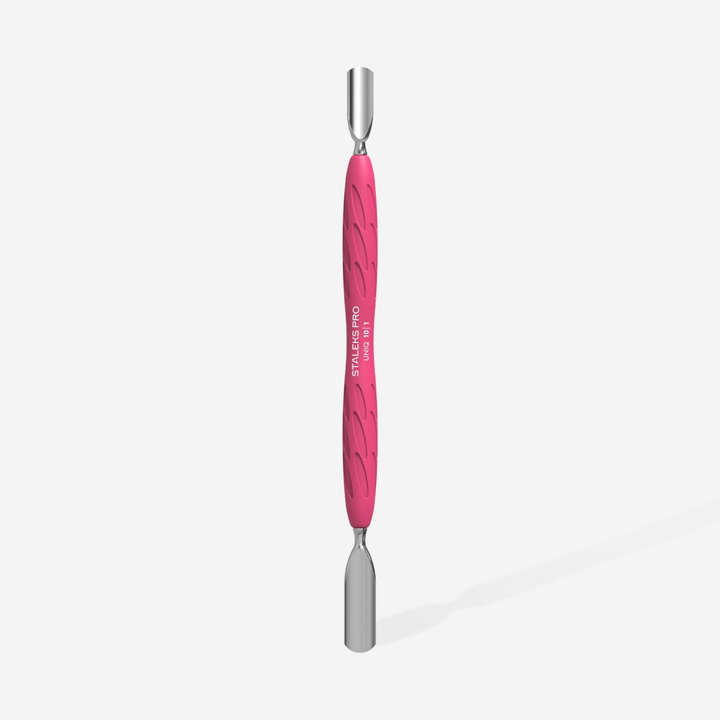 Manicure pusher with silicone handle “Gummy” Staleks Pro UNIQ 10 TYPE 1 (rounded wide and rounded narrow pusher)