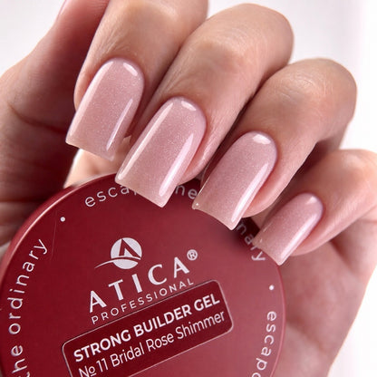 Будівельний гель Strong №11 Bridal Rose з шиммером 30 мл Atica