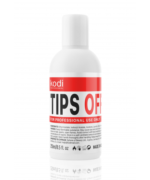 Tips Off Gel Polish/Dissolvant Acrylique 250 ml Kodi Professional