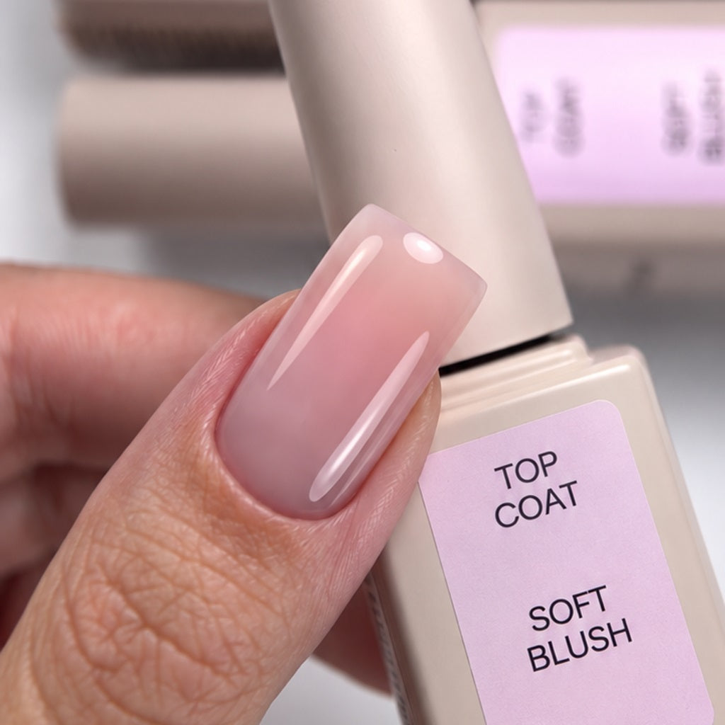 Top Coat Soft Blush (sem camada pegajosa) 15 ml Atica