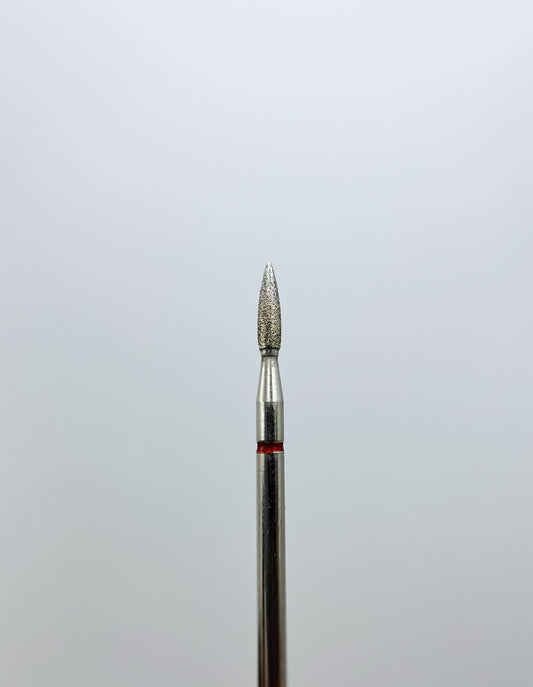 Diamant-Nagelbohrer, „Flamme“ spitz, 2,1*8,0 mm, Rot
