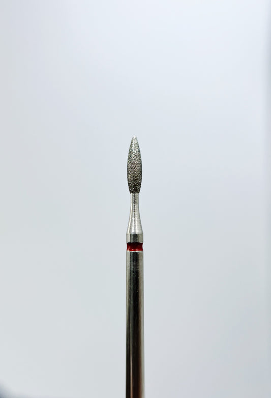 Burghiu diamant pentru unghii, „Flame”, 2,0*8,0 mm, roșu
