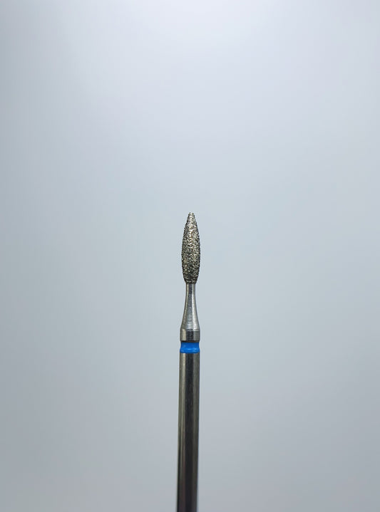 Punta diamantata per unghie, “Fiamma”, 2,0*8,0 mm, blu