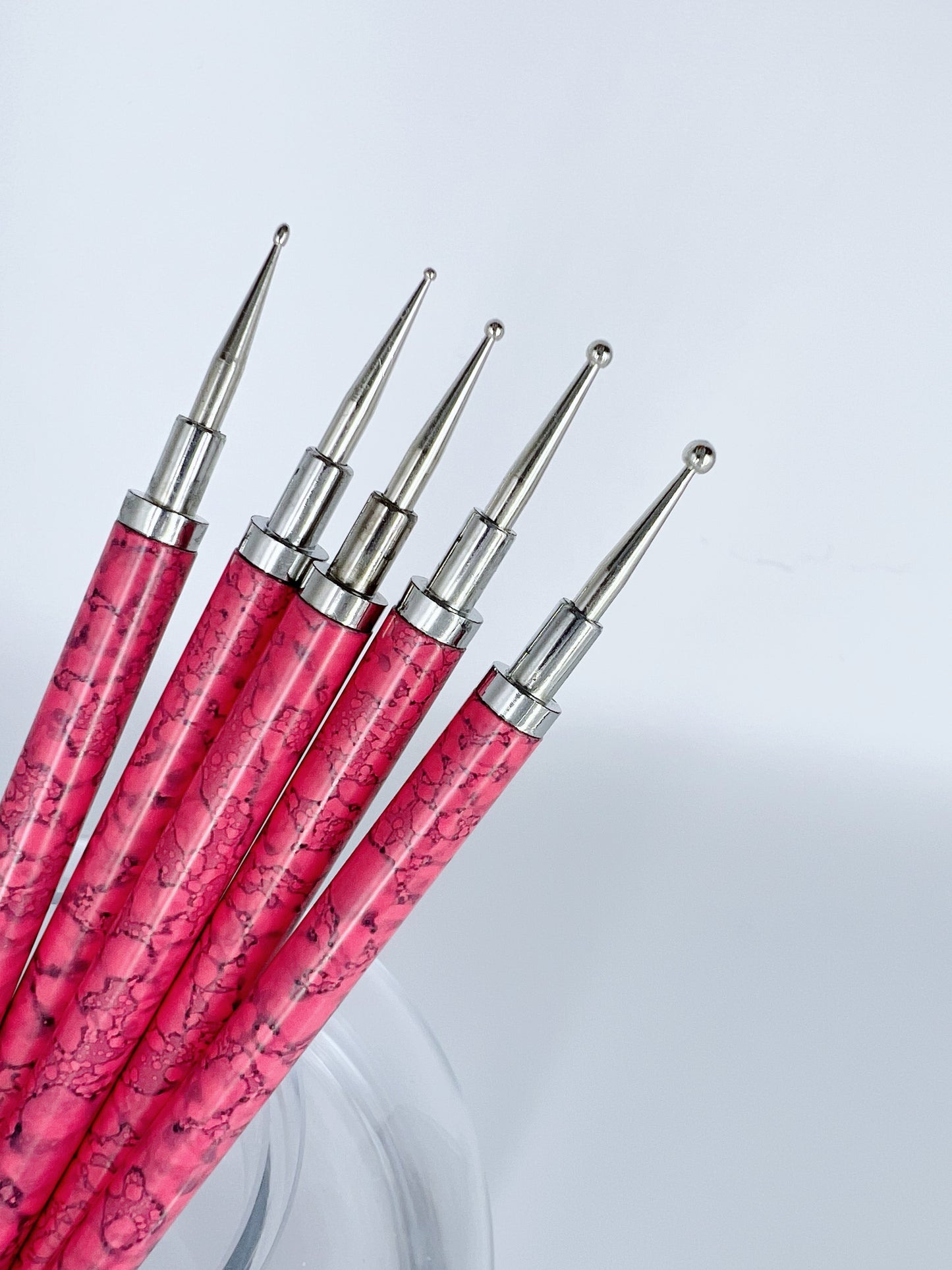 Gel Brush Pink with dots Set, 5psc