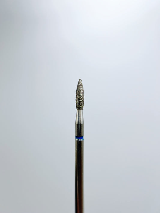 Diamond nail drill bit, “Flame” Pointed, 2.3*8.0 mm, Blue, Taiwan
