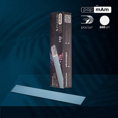 PapmAm-filar för engångsbruk för rak nagelfil Staleks Pro Exclusive 22, 240 grit (50 st), DFCX-22-240