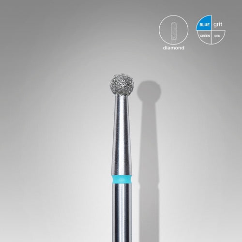 Punta diamantata per unghie, “Ball”, 2,7 mm, Blu