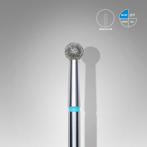 Punta diamantata per unghie, “Ball”, 3,5 mm, Blu