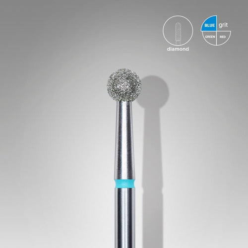 Punta diamantata per unghie, “Ball”, 4,0 mm, blu
