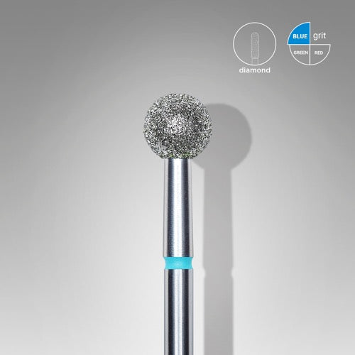 Punta diamantata per unghie, “Ball”, 5,0 mm, blu