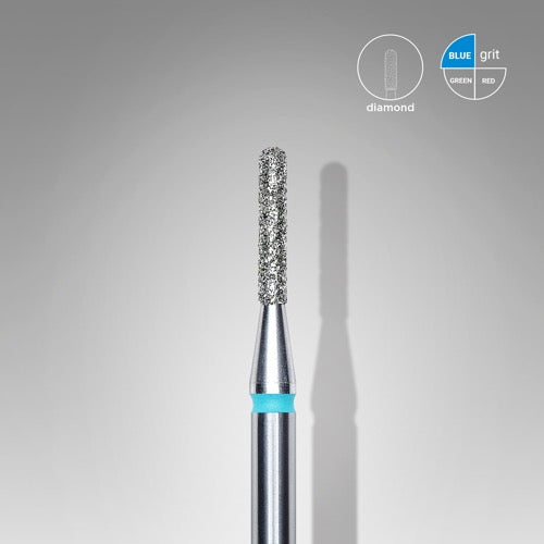 Diamond nail drill bit, “Cylinder” Rounded, 1.4*8.0 mm, Blue, STALEKS