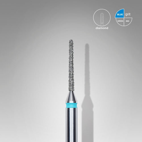 Diamantový nail vŕtačka bit, "needle", modrá, priemer hlavy 1 mm / pracovná časť 10 mm