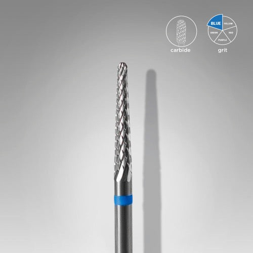 Hartmetall-Nagelbohrer, „Kegel“ blau, Kopfdurchmesser 2,3 mm / Arbeitsteil 14 mm, FT71B023/14