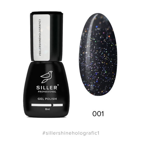 Top No Wipe SHINE Holographic №1 8 ml Siller