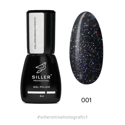 Top No Wipe SHINE Holographic №1 8 ml Siller