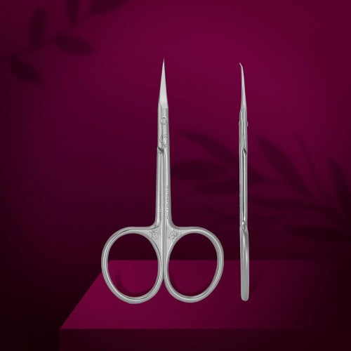 Professional cuticle scissors with hook Staleks Pro Exclusive 23 Type 2 (Magnolia), SX-23/2m