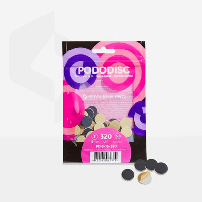 Tampons de recharge sur base souple pour disque de pédicure Pododisc Staleks Pro S, grain 320 (50 pièces), PDFS-15-320