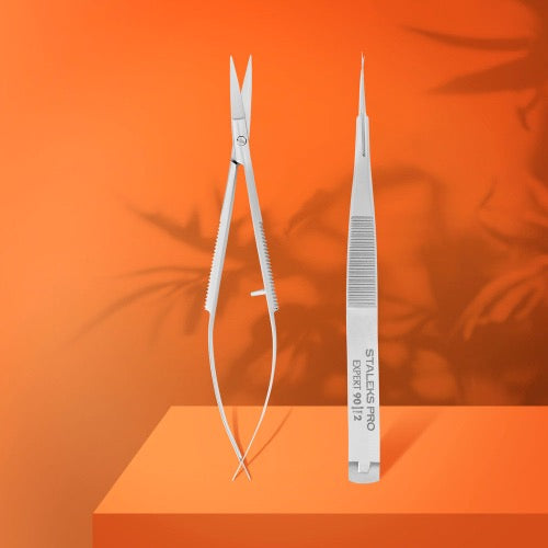 Profesionálne mikro nožnice pre obočie modelovanie Staleks Pro Expert 90 Typ 2