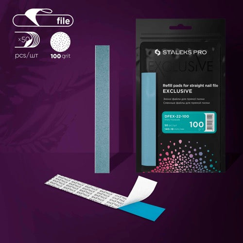 Disposable files for straight nail file Staleks Pro Exclusive 22, 100 grit (50 pcs), DFEX-22-100